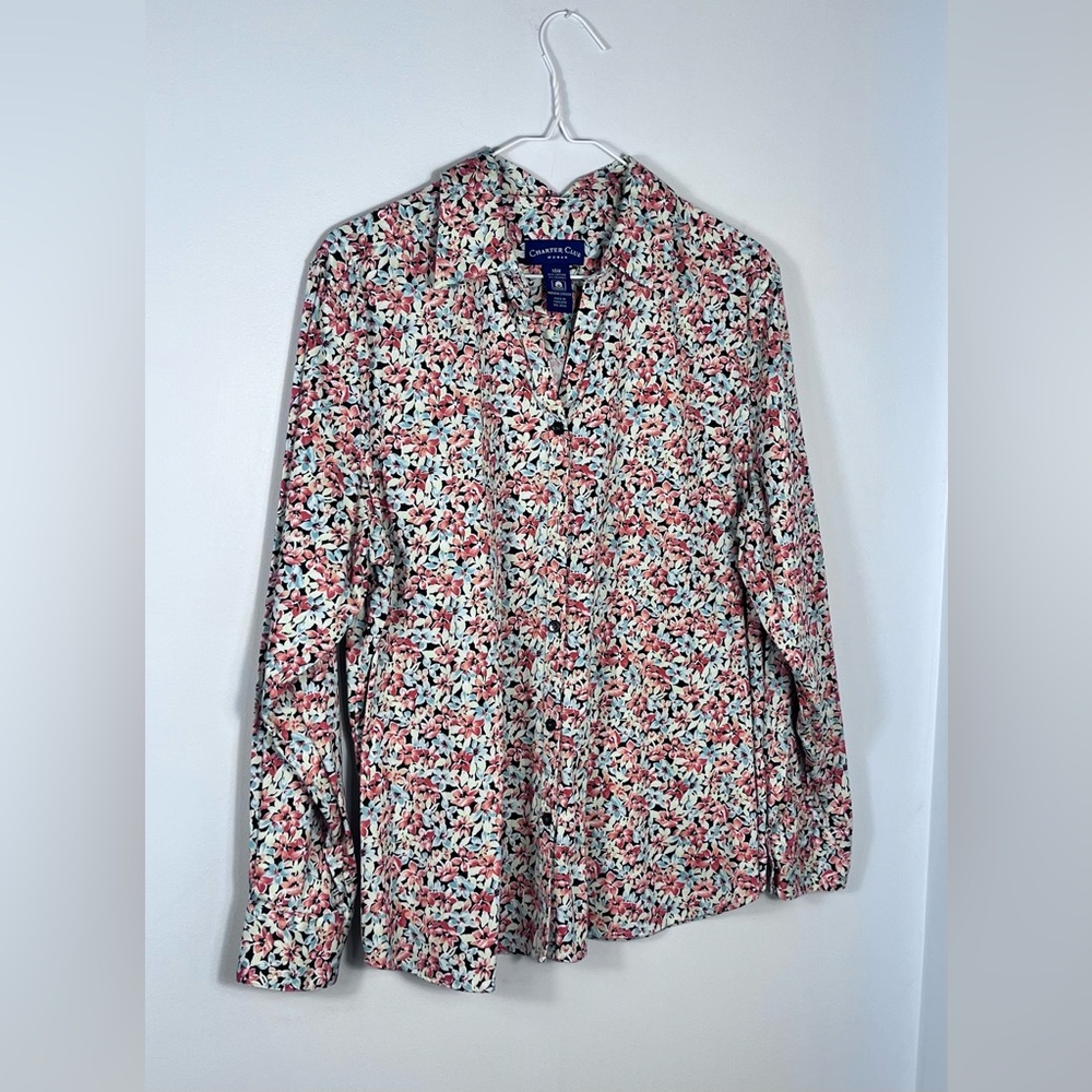Charter Club Woman’s Floral Button-Down Shirt - EXC